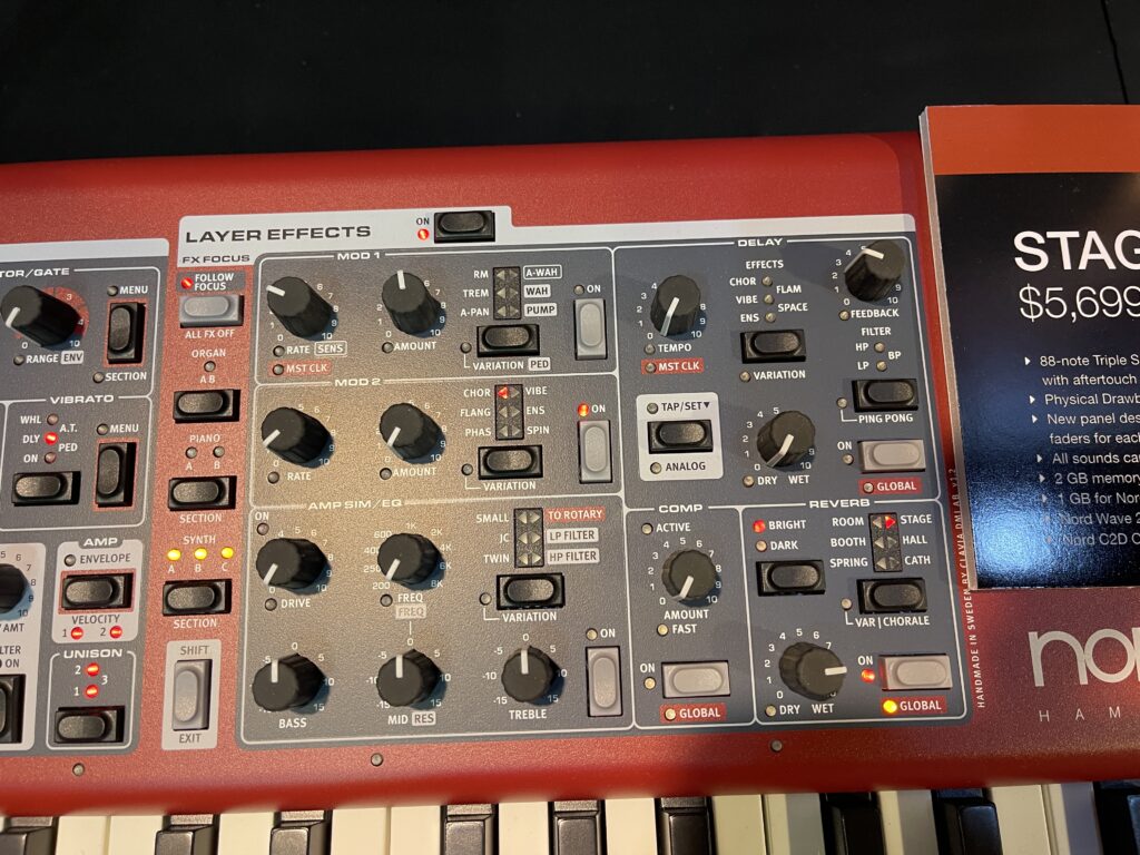 Effects section of Nord Stage 4