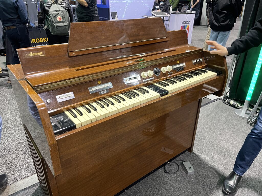 Vintage Mellotron Mark II displayed at NAMM 2023 in Anaheim California