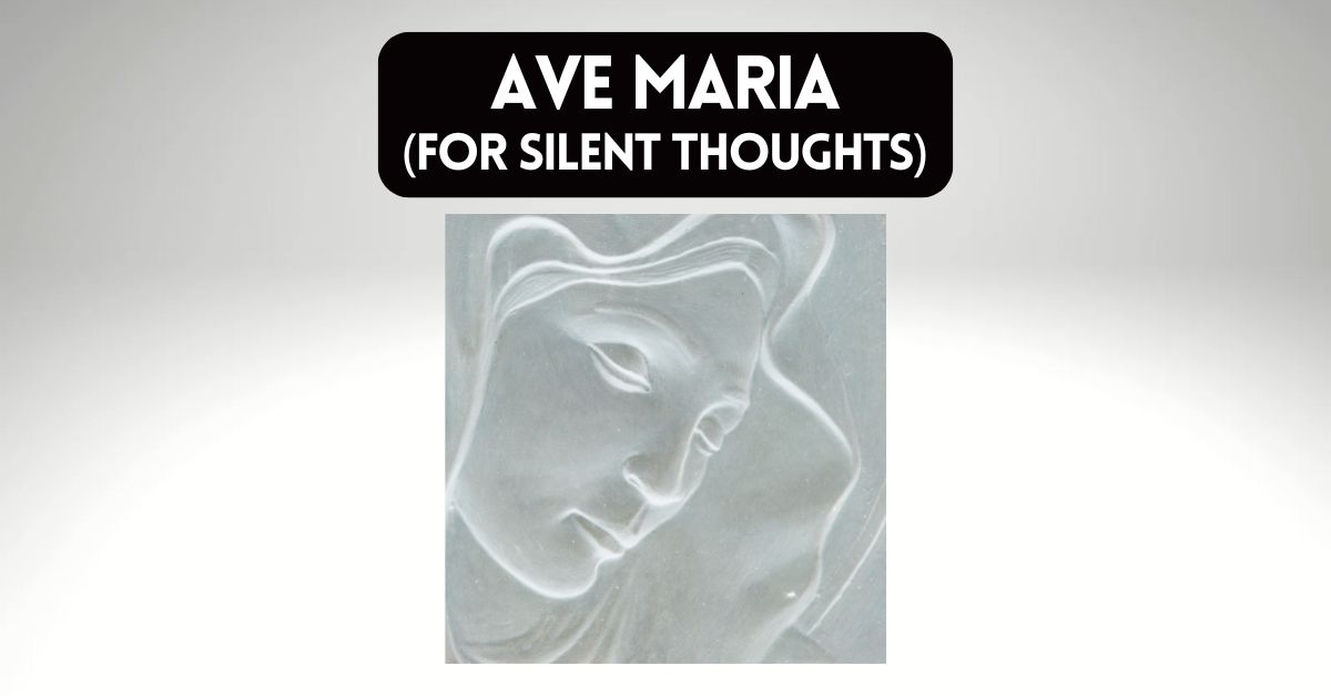 Blog post cover featuring a facial image of the Virgin Mary for an article about the composition Ave Maria (For Silent Thoughts) by composer Arthur Dobrucki