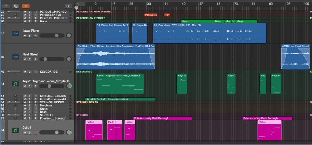 Screenshot of Logic Session for Ave Maria (For Silent Thoughts) by Arthur Dobrucki